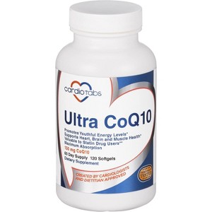 Cardiotabs Ultra CoQ10, 150 mg CoQ10 Per 2 Softgels, Safflower Oil & Tocopherols, 6X Absorption for Heart, Brain & Muscle Health - 120 Count - 1 of 4