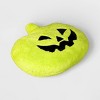 Pumpkin Shaped Halloween Faux Shearling Pillow Green - Hyde and EEK! Boutique™: Indoor Decorative, Oval - 3 of 4