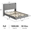 Whizmax Floating Bed Frame with LED Lights, Upholstered Platform Full Bed Frame with Charging Station, No Box Spring Needed - 2 of 4
