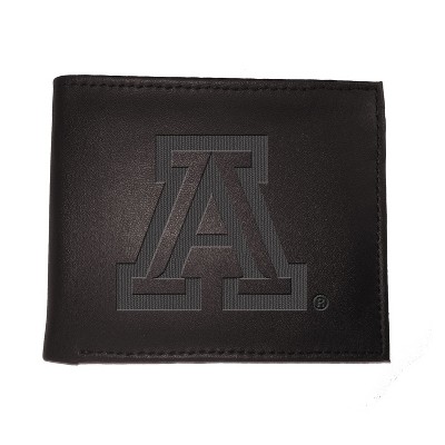 Evergreen NCAA Arizona Wildcats Black Leather Bifold Wallet Officially Licensed with Gift Box