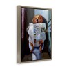 Stupell Industries Dog Reading Newspaper On Toilet Floating Frame Canvas Art - 2 of 4