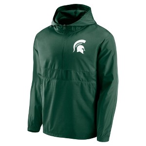 NCAA Michigan State Spartans Men's Gray Windbreaker Jacket - 1 of 3