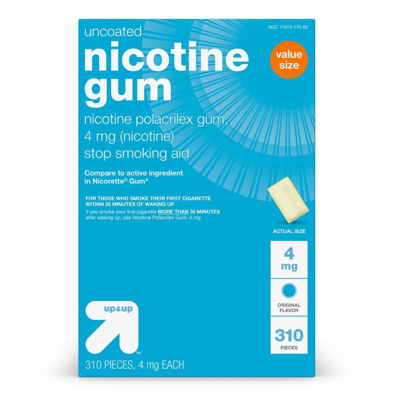 Nicotine 4mg Gum Stop Smoking Aid - Original - up & up™, 1 of 10