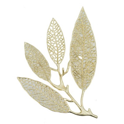 Small Leaf Wall Art Gold - A&B Home