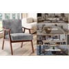 Okak Leisure Accent Chair Living Room Chair with Extra-Thick Backrest Wingback Armchair with Solid Wood Legs for Reading Room Bedroom - 3 of 4