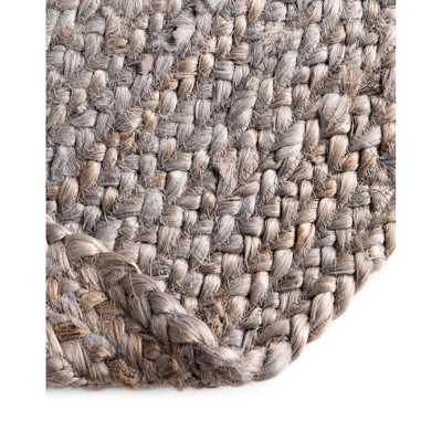 Handmade Gray Braided Oval 8' x 10' Reversible Rug