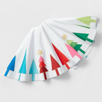 48" Colorful Trees Christmas Tree Skirt White - Wondershop™
