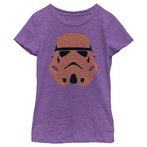 Girl's Star Wars: A New Hope Halloween Stormtrooper Jack-O'-Lantern Fill T-Shirt - 1 of 4