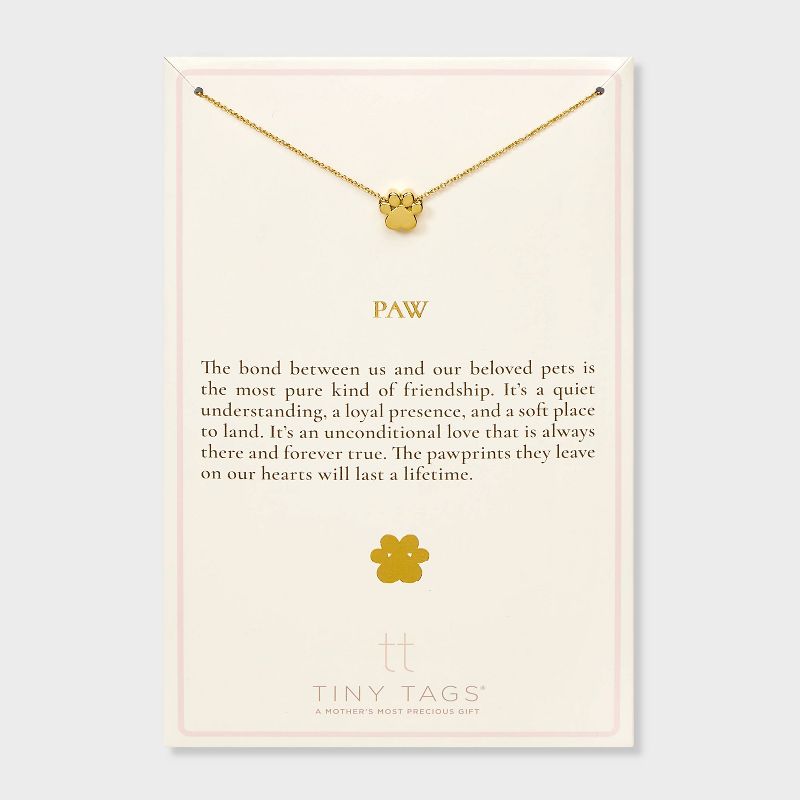 Tiny Tags Paw Chain Necklace, 1 of 8
