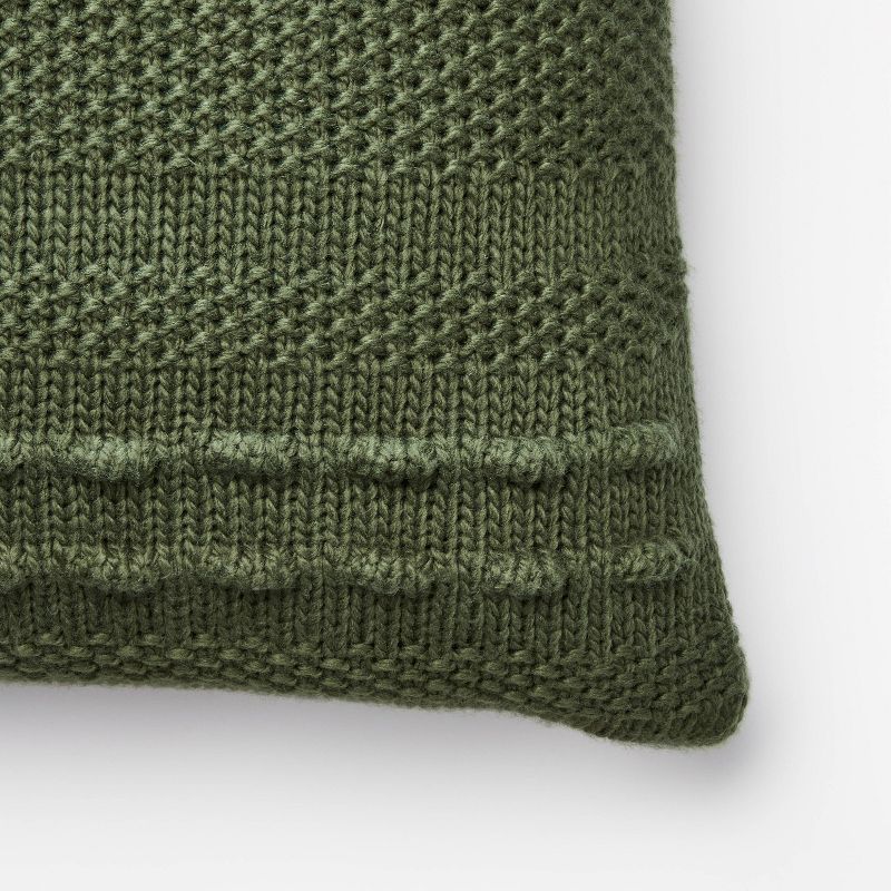 Bobble Knit Striped Square Throw Pillow Green - Threshold&#8482; designed with Studio McGee, 4 of 7