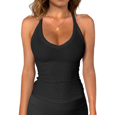 Women Summer Tank Tops sleeveless Shirts V Neck Slim fit Workout Camisole 2025 Trendy Y2K Going Out