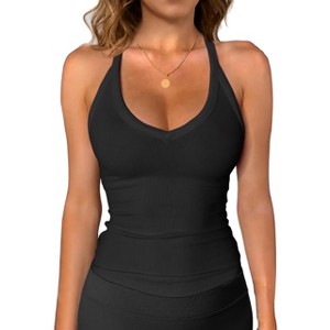 Women Summer Tank Tops sleeveless Shirts V Neck Slim fit Workout Camisole 2025 Trendy Y2K Going Out - 1 of 4