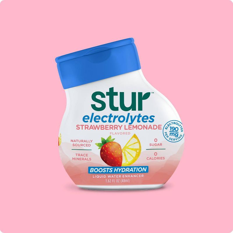 Stur Electrolytes Strawberry Lemon Flavored Liquid Water Enhancer - 1.62 fl oz Bottle, 1 of 12