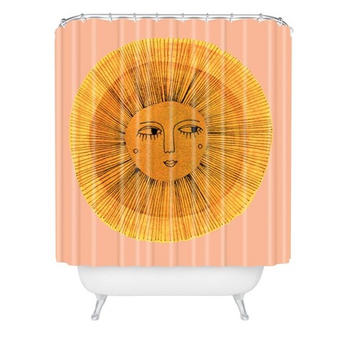 Sewzinski Sun Drawing Shower Curtain, Target Pink And Gold Shower Curtain