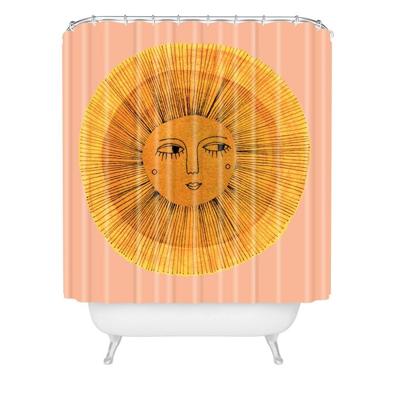 Sewzinski Sun Drawing Shower Curtain Gold/Pink - Deny Designs, 1 of 5