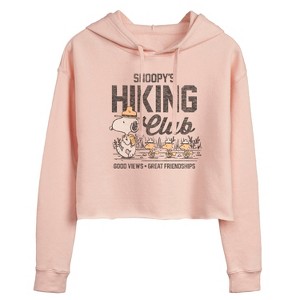 Women's - Peanuts - Snoopys Hiking Club Cropped Graphic Hoodie - 1 of 3