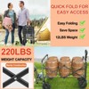 Collapsible Folding Wagon Cart, Camping & Shopping, Heavy Duty Utility Wagon with All-Terrain Wheels - 4 of 4
