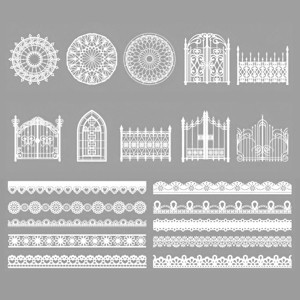 Wrapables Hollow Lace Paper for Arts & Crafts, Scrapbooking, Stationery, Photo Albums (Set of 2) - 1 of 4
