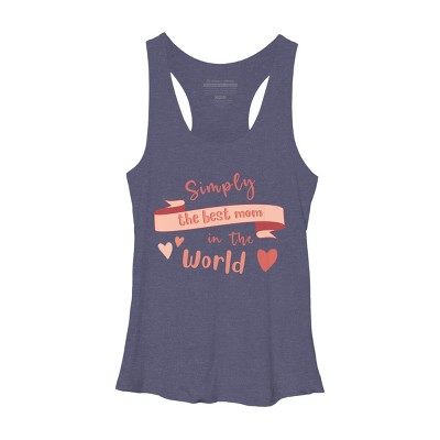 Women's Design By Humans Mother's Day Simply the Best Mom Banner By BoogieCreates Racerback Tank Top