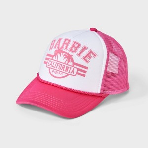 Girls' Barbie California Trucker Hat - Pink - 1 of 3