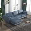 FENCY 4-Seat Suede Velvet Sleeper Sofa with Ottoman - 3 of 4