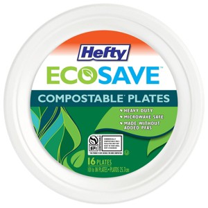 Hefty EcoSave Molded Fiber Paper 10 1/8" Plates - 16ct - 1 of 4