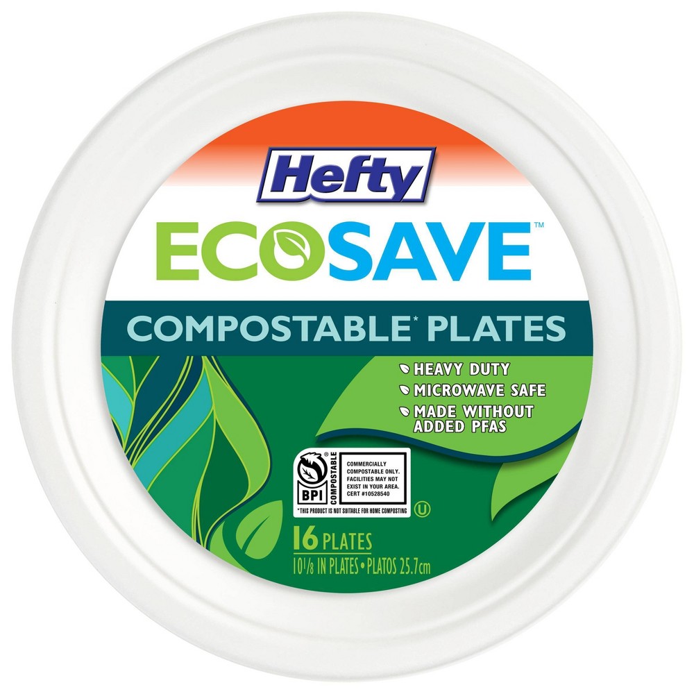 Photos - Other tableware Hefty EcoSave Molded Fiber Paper 10 1/8" Plates - 16ct