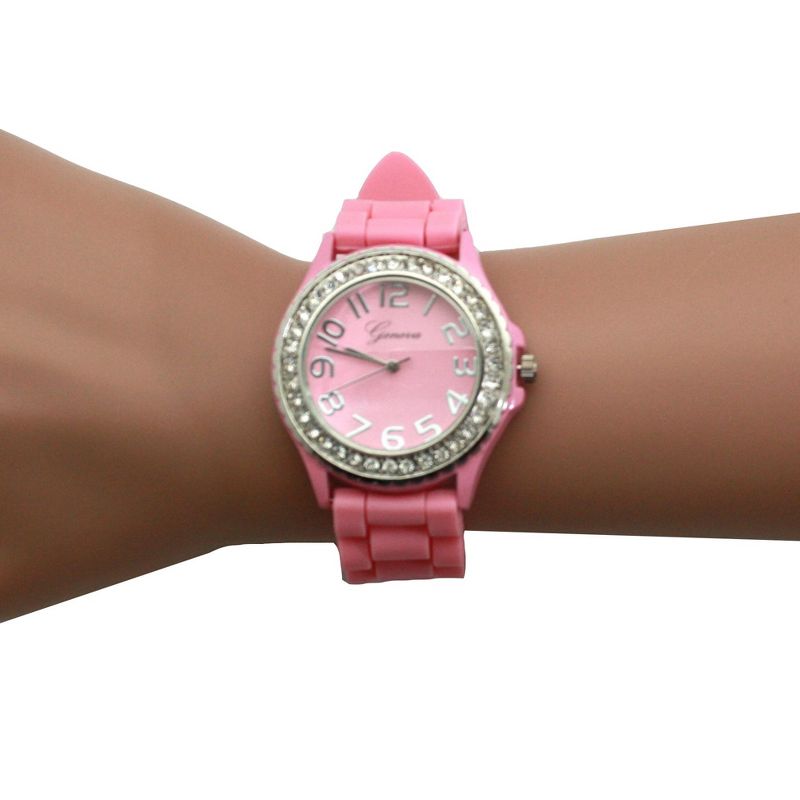 Olivia Pratt Every Day Silicone and Rhinestones Colorful Women Watch, 4 of 6