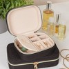 Household Essentials Small Fabric Travel Jewelry Organizer Box Black: Square Decorative Box, 5" x 3.75" x 2" - 2 of 4