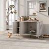 Litter Box Enclosure, Cat Litter Box Furniture with Hidden Plug, 3 Doors,Indoor Cat Washroom Storage Bench Side Table Cat House, Enclused Litter Box - 4 of 4