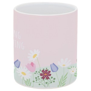 Elanze Designs Keep Going Keep Growing Flowers 11 Ounce White Ceramic Coffee Mug - 1 of 2
