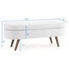 GustoWave 43.5" Bedroom Bench, Ottoman Storage Bench, Linen Fabric Upholstered Entryway Benchs with Wood Legs, White - 2 of 4