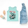 The Juniper Shop Pink Daisies Watercolor Toddler Tank - 5/6T - Seafoam - 4 of 4