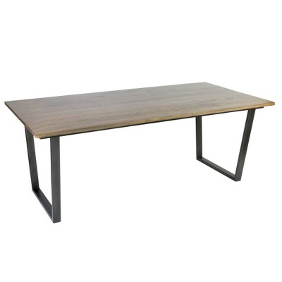 Thompson Dining Table with Metal Base Black - East at Main