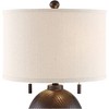 Franklin Iron Works Byron Rustic Table Lamp 27 1/2" Tall Hammered Textured Bronze White Drum Shade for Bedroom Living Room Bedside Nightstand Office - 3 of 4