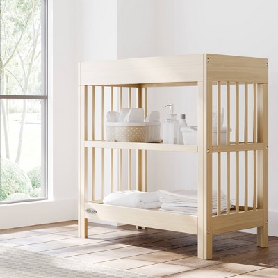 Driftwood Pine Wood Changing Table with Water-Resistant Pad