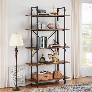 5 Tier Bookcase, 67.9” Bookshelf for Living Room, Large Book Shelf with 5 Open Bookshelves with Roman Column, Display Shelves - 1 of 4