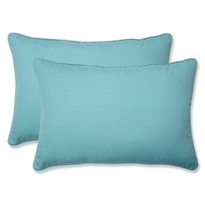 2pk Oversize Radiance Pool Rectangular Throw Pillows Blue - Pillow Perfect: Weather-Resistant, Modern Style - 1 of 4