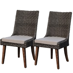 Courtyard Casual Bermuda FSC Teak Side Chair  FSC FSC Teak Legs Stained    Price is for a Pack of 2 - 1 of 4