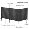 Kozyard 50" W x 48" H Outdoor Privacy Screens Aluminum Post Framed Flat Fence Panels Kit for AC Trash Can Storage - 4 of 4