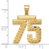 Black Bow Jewelry 14k Yellow Gold, Varsity Collection, Large D/C Pendant Number 75 - 2 of 3