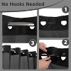 LunaLulinlk No Hook Slub Textured Shower Curtain,Black - 3 of 4