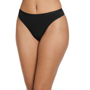 Jockey Women's Underwear Worry Free Cotton Stretch Moderate Absorbency  Hips, Black, XS at  Women's Clothing store