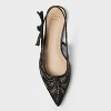 Women's London Lace Sling Back Bow Flats - A New Day™ Black - 3 of 4