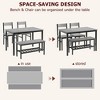 Dining Table Set for 4, Modern Kitchen Table with Chairs and Bench for Small Space, 4-Person Dining Room Table Set with Metal Frame and Storage Rack - 3 of 4