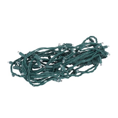 Vickerman 50 Warm White Wide Angle LED Light on Green Wire, 25' Christmas Single Mold Light Strand