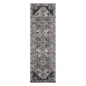 Black And Gray Medallion Area Rug - 1 of 4