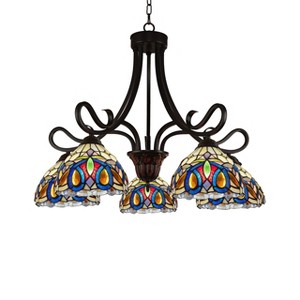 Chloe Lighting Serenity Victorian Tiffany-Style Dark Bronze 5 Light Large Chandelier 27" Wide - 1 of 4
