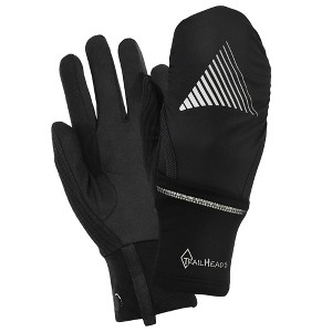 TrailHeads Mens Running Gloves - Touchscreen Fingers & Convertible Waterproof Mitten Shell - 1 of 4