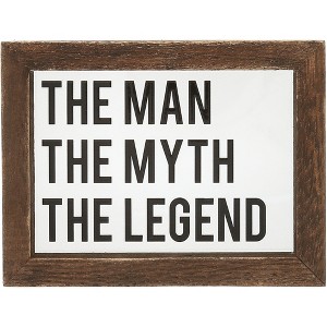 Pavilion Gift Company - The Man - 4" x 3" Wood Framed Glass Plaques - Wall Sign Panels - 1 of 4